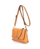 Sac bandoulière en Cuir Hannah cognac - 24x6x17 cm