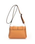 Sac bandoulière en Cuir Hannah cognac - 24x6x17 cm