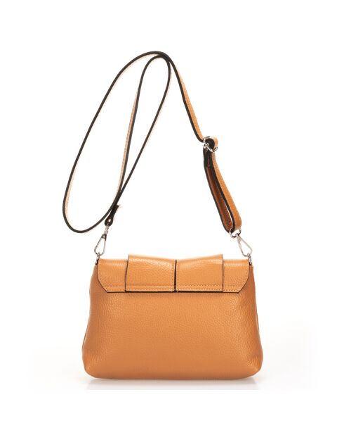 Sac bandoulière en Cuir Hannah cognac - 24x6x17 cm