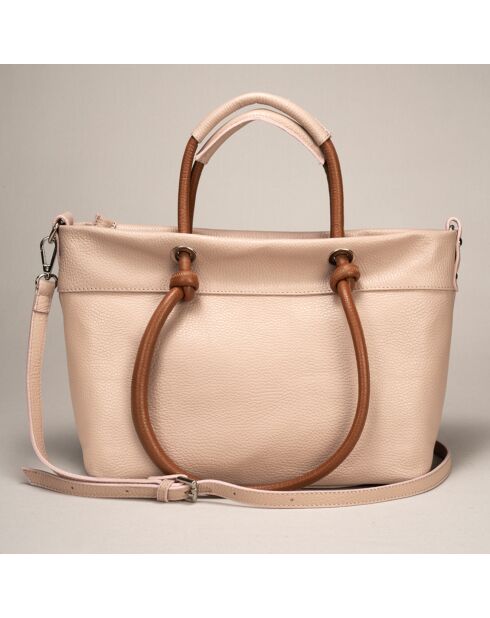 Sac cabas en Cuir Ivy rose - 29x16x23 cm