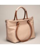 Sac cabas en Cuir Ivy rose - 29x16x23 cm