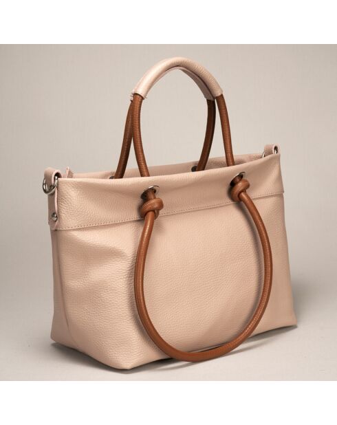 Sac cabas en Cuir Ivy rose - 29x16x23 cm