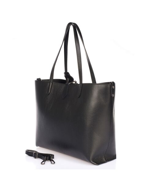Borsa a tracolla nera Ella in pelle - 46x12x30 cm