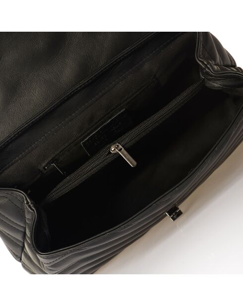 Mila zwarte gewatteerde leren schoudertas - 35x12x33 cm