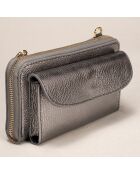 Portefeuille avec chaîne en Cuir Bia argenté - 19x4x11 cm