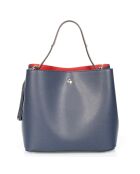 Borsa Vivian in pelle blu - 27x13x22 cm