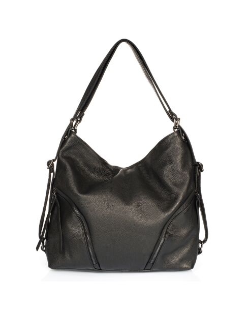 Borsa a tracolla Zoe in pelle nera - 42x10x32 cm