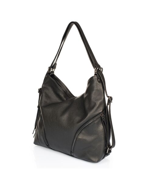 Borsa a tracolla Zoe in pelle nera - 42x10x32 cm