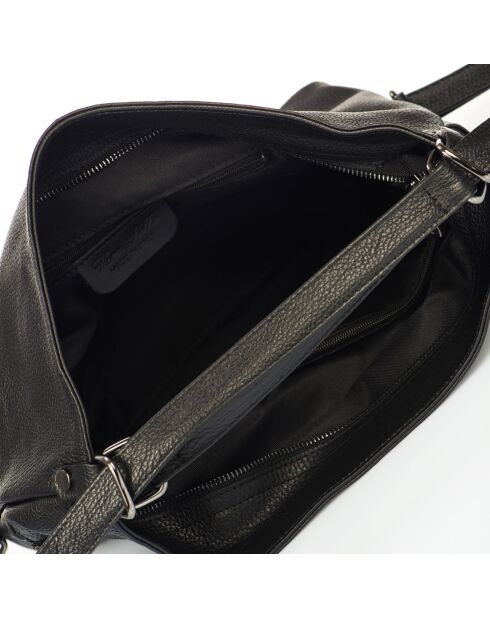 Borsa a tracolla Zoe in pelle nera - 42x10x32 cm