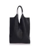 Borsa a tracolla Evelyn in pelle nera - 37x7x40 cm