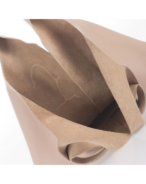 Borsa a tracolla Evelyn in pelle rosa nude - 37x7x40 cm