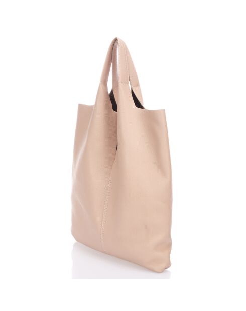 Borsa a tracolla Evelyn in pelle rosa nude - 37x7x40 cm
