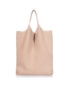 Borsa a tracolla Evelyn in pelle rosa nude - 37x7x40 cm