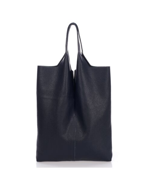 Borsa a tracolla Evelyn in pelle blu marino - 37x7x40 cm