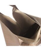 Bolso Evelyn de piel en oro rosa - 37x7x40 cm