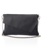 Sac bandoulière en Cuir Mina noire - 26x2x18 cm