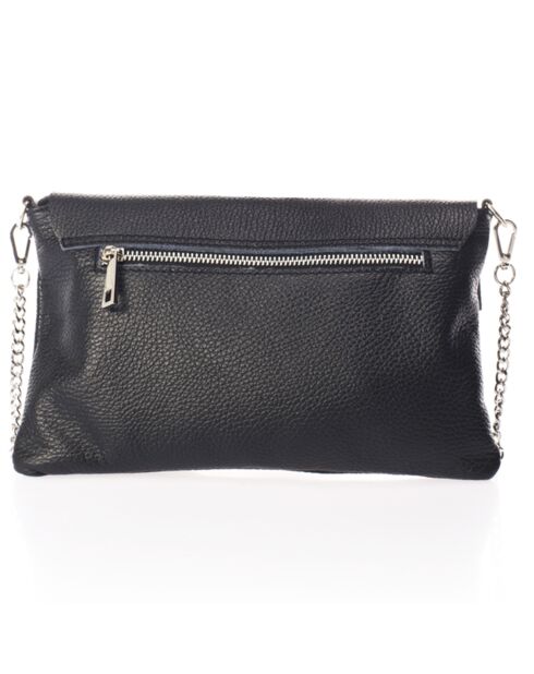 Sac bandoulière en Cuir Mina noire - 26x2x18 cm