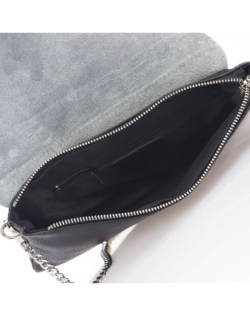 Sac bandoulière en Cuir Mina noire - 26x2x18 cm