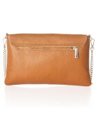Sac bandoulière en Cuir Mina cognac - 26x2x18 cm