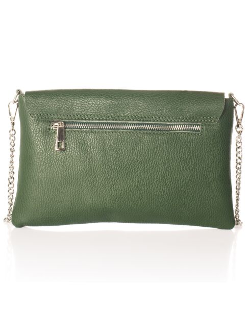 Sac bandoulière en Cuir Mina vert foncé - 26x2x18 cm
