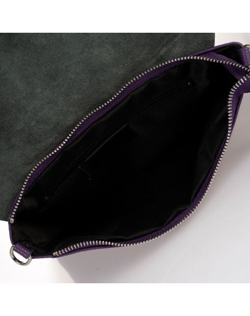 Sac bandoulière en Cuir Mina violette - 26x2x18 cm