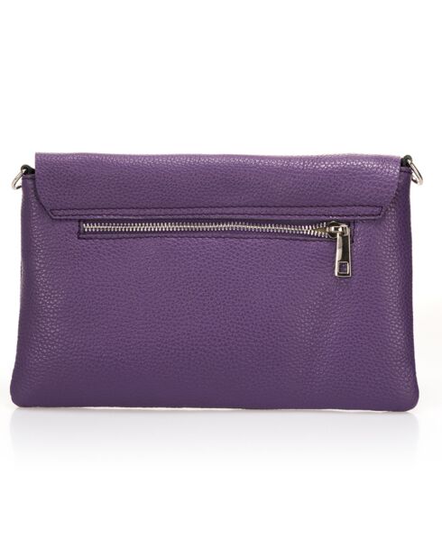 Sac bandoulière en Cuir Mina violette - 26x2x18 cm