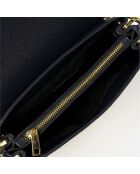Allison donkerblauwe leren schoudertas - 26x6x18 cm