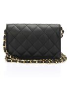 Bandolera de piel acolchada Black Iris - 19x4x14 cm