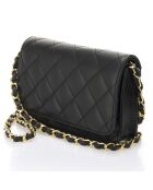 Bandolera de piel acolchada Black Iris - 19x4x14 cm