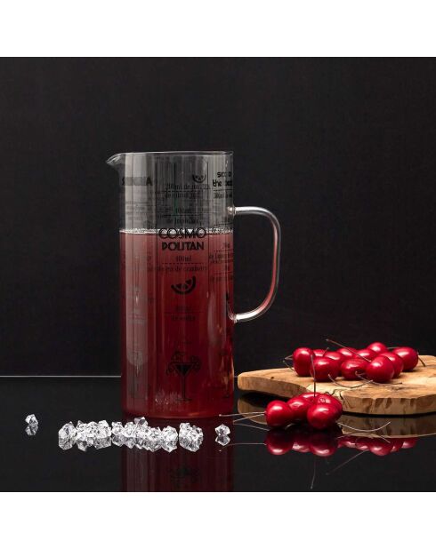Pichet avec recette cocktail transparent - 2 L