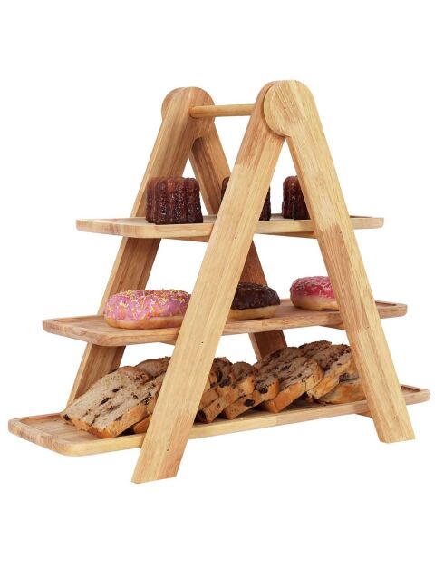 Bandeja de presentación marrón de 3 niveles, 45,7 x 37,5 x 14,3 cm