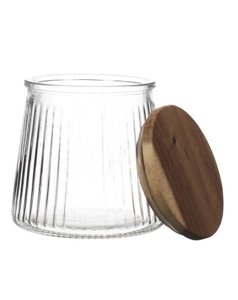 Barattolo in vetro trasparente Acacia con coperchio - 65 cl