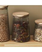 Bocal en verre couvercle Acacia transparent - 95 cl
