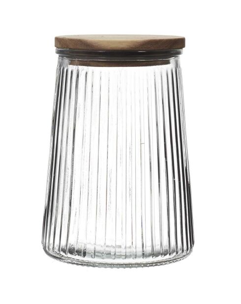 Bocal en verre couvercle Acacia transparent - 95 cl