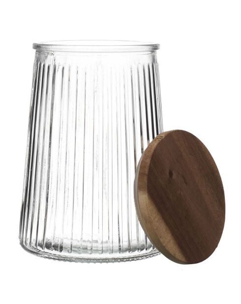 Bocal en verre couvercle Acacia transparent - 95 cl