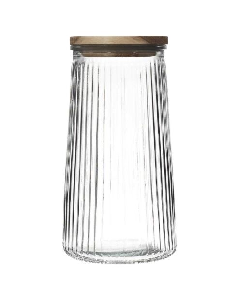 Barattolo in vetro trasparente acacia con coperchio - 130 cl
