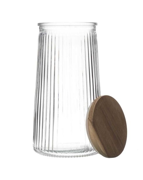 Bocal en verre couvercle Acacia transparent - 130 cl