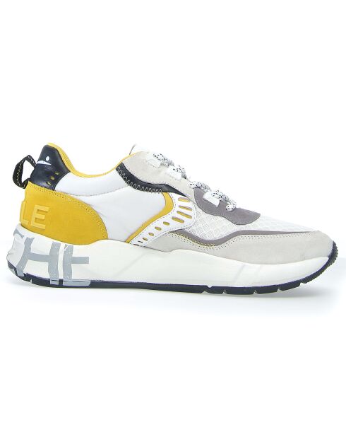 Sneakers en Velours de Cuir Club01 blanc/jaune