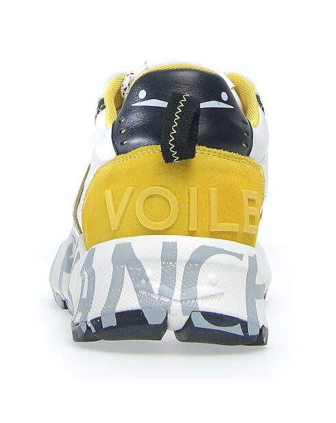 Sneakers en Velours de Cuir Club01 blanc/jaune