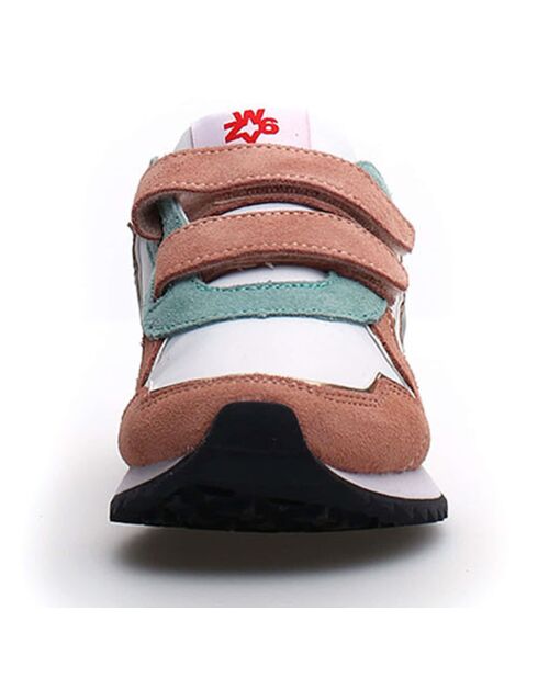 Sneakers en Velours de Cuir Jet rose/blanc