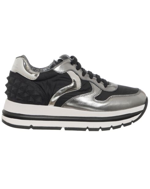 Sneakers en Cuir Maran argenté/noir