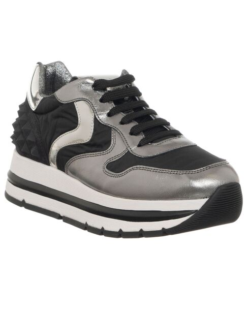 Sneakers en Cuir Maran argenté/noir