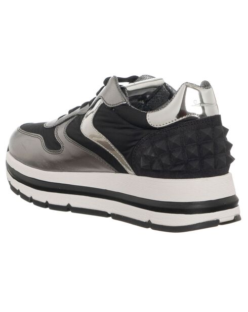 Sneakers en Cuir Maran argenté/noir