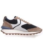 Sneakers en Cuir Qwark tabac/noir