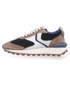 Sneakers en Cuir Qwark tabac/noir