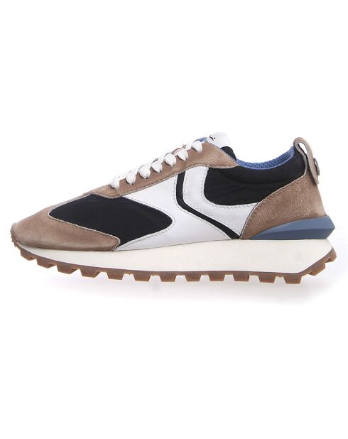 Sneakers en Cuir Qwark tabac/noir
