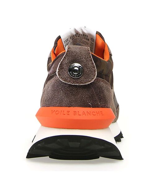 Qwark sneakers van taupe/camouflageleer van leer