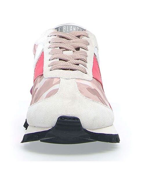 Sneakers en Cuir Qwark blanc/rose