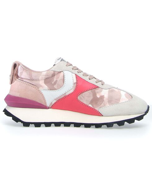 Sneakers en Cuir Qwark blanc/rose