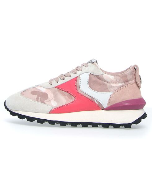 Sneakers en Cuir Qwark blanc/rose